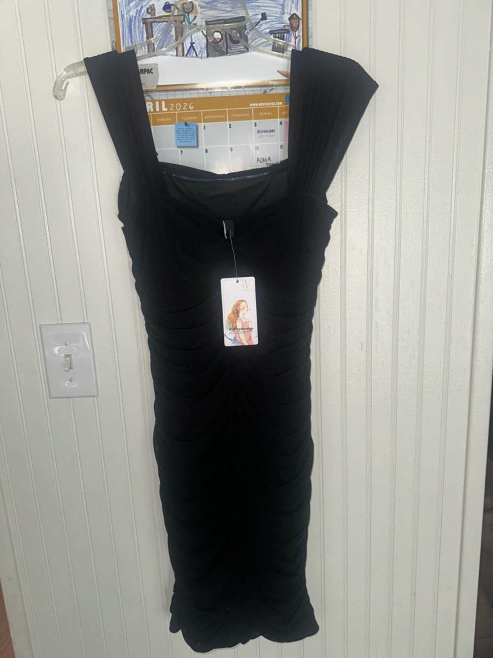 Black Ruched Tank Dress - Picture 5 of 5